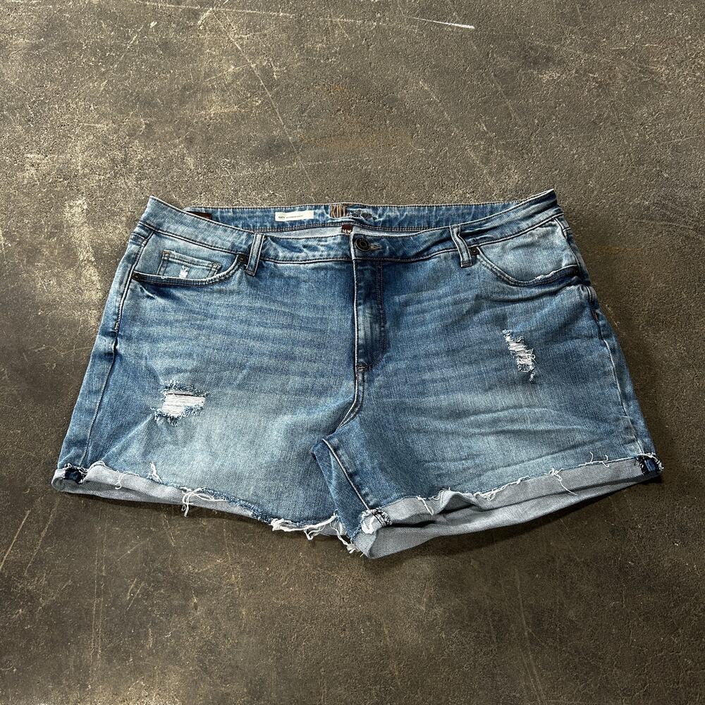 Kut From The Kloth Cut Off Denim Jean Shorts Size 16W Blue Boyfriend Katy 4"